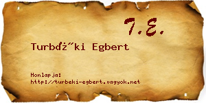 Turbéki Egbert névjegykártya